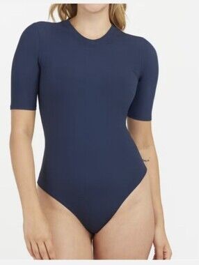 Spanx Suit Yourself Ribbed Shkrt Sleeve Bodysuit
